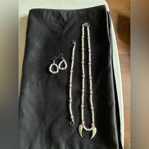 Elegant Pearl and Pink Bead Jewelry Set